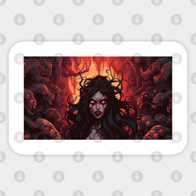 Lilith Demon Witch Sticker by Nightarcade